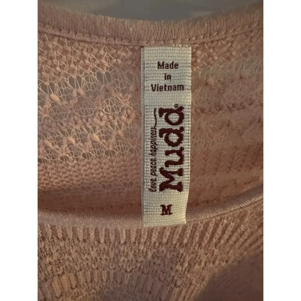 Mudd Y2k Crochet Tank Top Rose Festival Boho Hippie Longer Length Size Medium - Picture 3 of 5